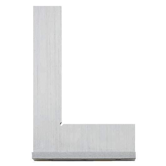 Facom 819B10 machinist's square with flat base, silver metal, shown in upright front angle on white background.