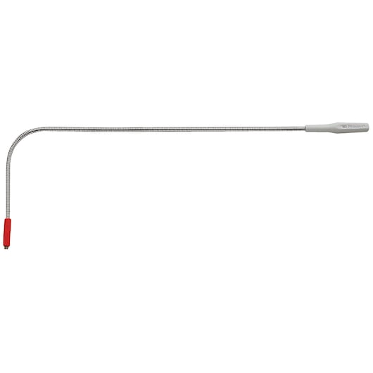 Facom flexible pick-up tool with metal coil body and red tip, white background, SKU 827_1