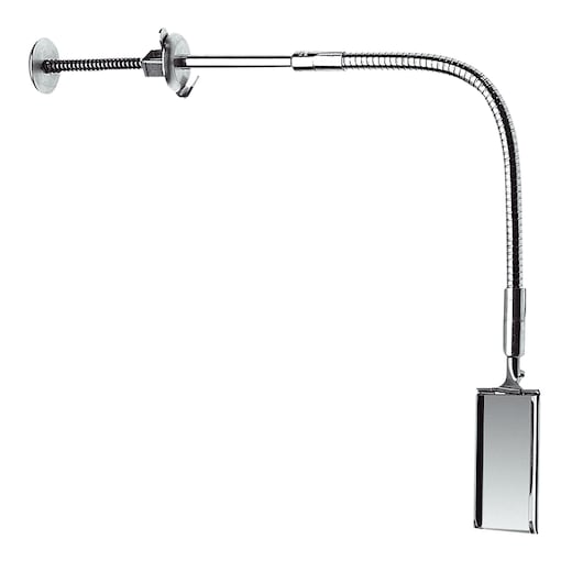 Facom 829 flexible inspection mirror with clamp, chrome finish, side view on white background.