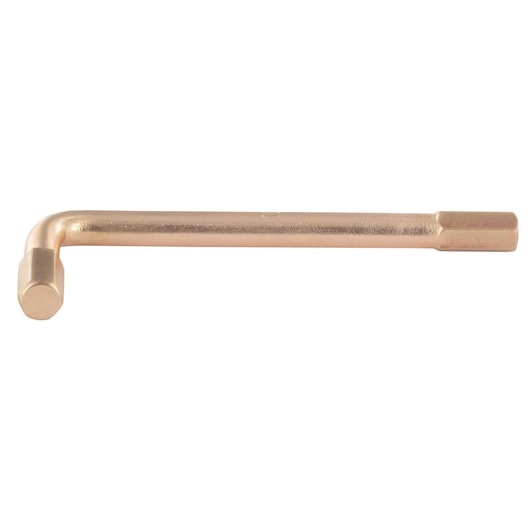Facom 82H_16SR L-shaped brass hex key, side angle on white background.