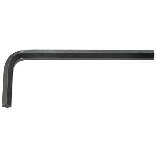 Facom 82H_4 black hex key L-wrench on white background, photography of hand tool in side view.