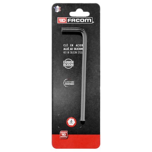 Facom metric long hex key 6mm, SKU METRIC_LONG_HEX_KEYS_6MM, front angle on white background.