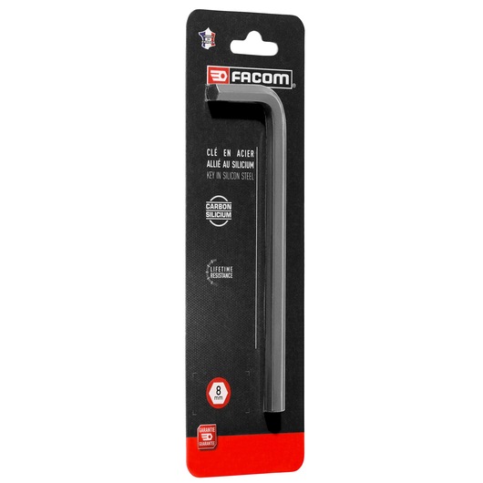 Facom 83H_8PB_P2 8mm silicon steel hex key in black retail packaging, front angle, SKU HEX_KEYS.