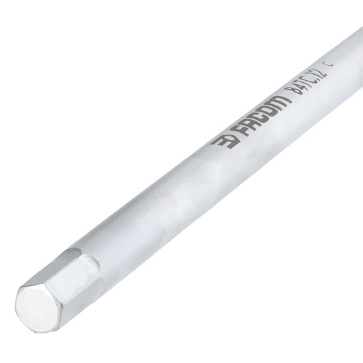 Photo of Facom 84TC_12 hex key, silver finish, photographed at an angle on a white background.