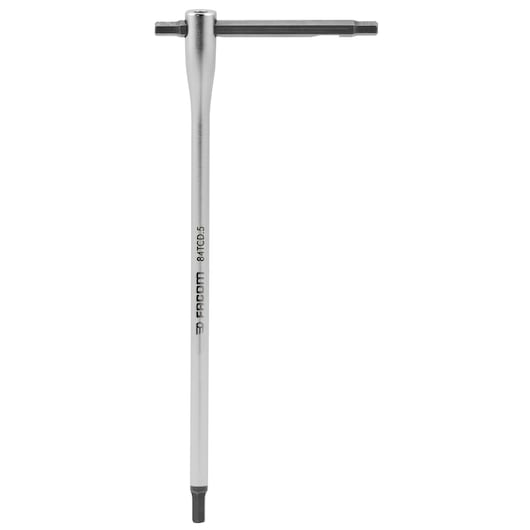 Facom Torx T-handle screwdriver, silver, SKU 84TCD_5, front view, slim shaft and ergonomic handle.
