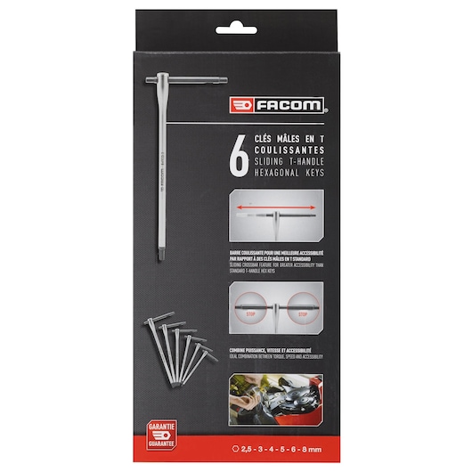 Sliding T-Handle Hexagonal Keys Set (6 pc)
