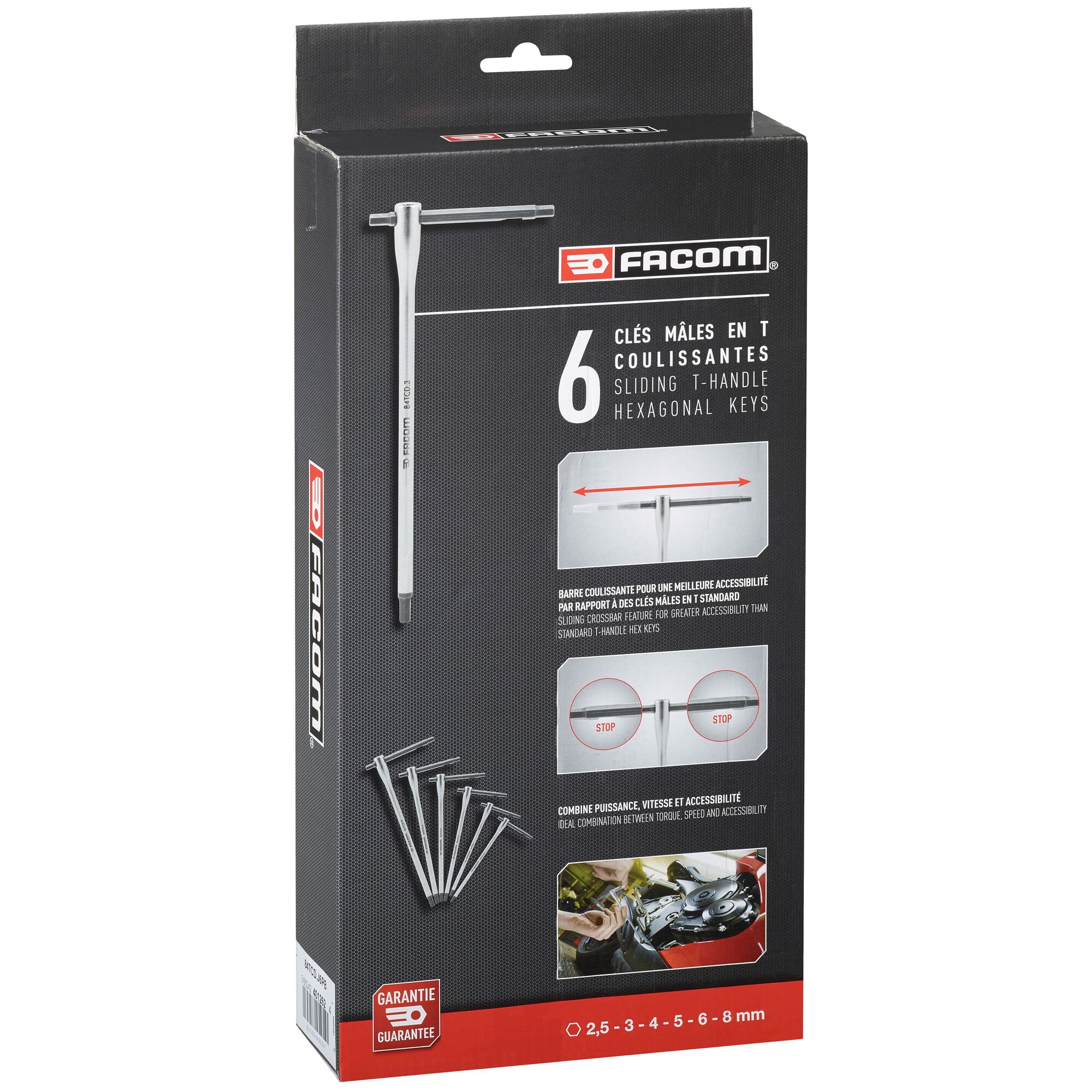 Sliding T-Handle Hexagonal Key Set (6 pc.) | FACOM