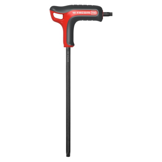 Facom T-handle Torx® screwdriver T40, black and red handle, long shaft, SKU 89TXA_40, front view.
