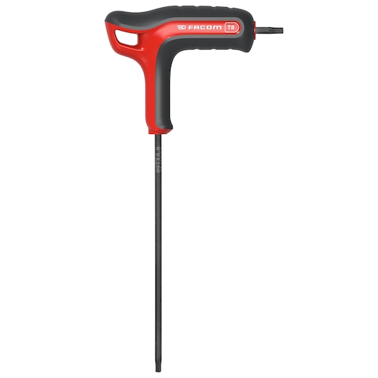 Facom 89TXA_6 T-handle Torx key with red and black ergonomic handle, side view on white background.