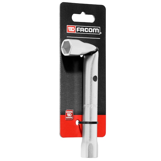 Facom 13MM angled box wrench 92A_13PB_P2 on retail card, silver finish, photographed from front on white background.