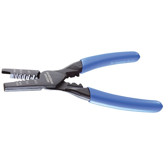 Crimping pliers for standard wire end capacity 0.5 to 2.5mm²