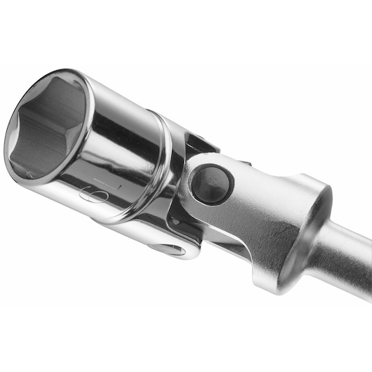 Facom 99C_14 chrome universal joint socket tool, side angle, on white background.