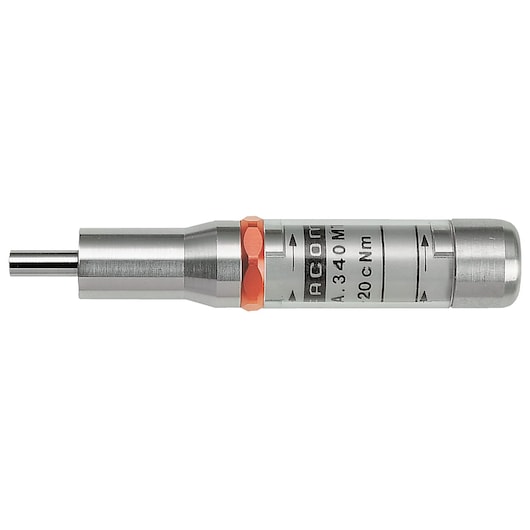 Facom torque screwdriver A_341MT, metal body with orange ring, product side view on white background.