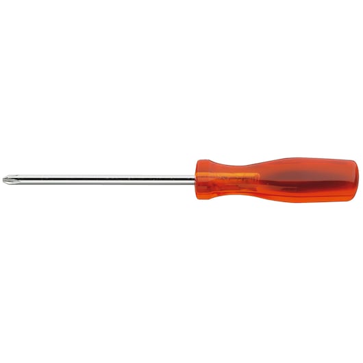 Facom AP_2X125 Phillips screwdriver with orange transparent handle, side view on white background.