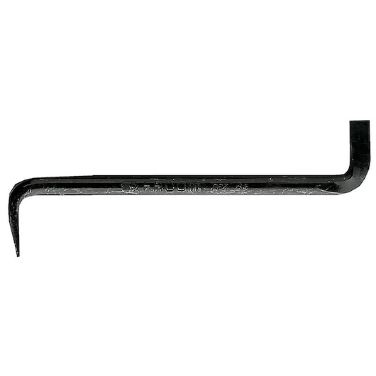 Photo of Facom ARZ_5_5 black steel pry bar tool, L-shaped with pointed and chisel ends, side angle.