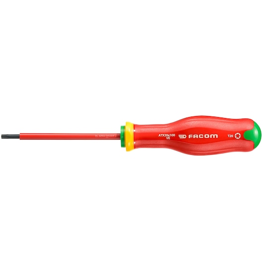 PROTWIST Isolated 1000 Volt TORX screwdriver side view
Tournevis PROTWIST TORX isolé 1000 Volts vue de côté