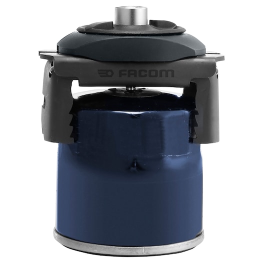 Facom C48-1 blue gas cylinder with metal regulator, front angle, product photography.