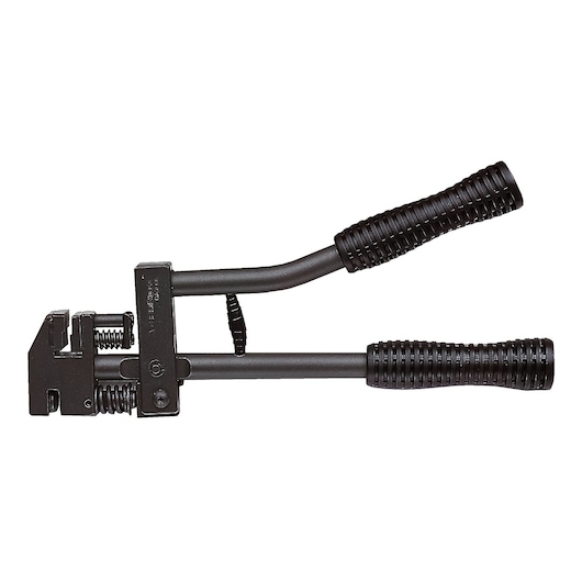 Facom CAD_10 adjustable crimping tool with textured grips, side angle on white background.