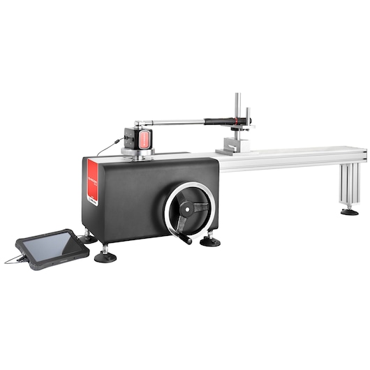 Facom CD12A torque tester device with tablet screen, side angle, black and silver design.
