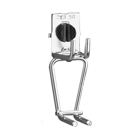 Facom CKS50A metal tool holder hook front view, silver finish, wall-mountable, photography of product.