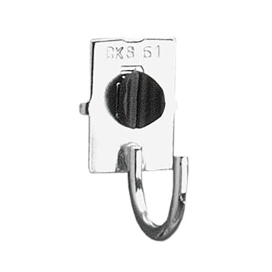 Facom CKS_61A metal storage hook with rectangular base, front angle on white background.