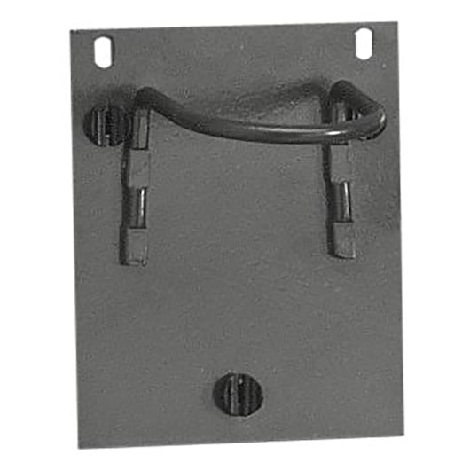 Facom CKS79A metal wall mount hook, rectangular black plate with curved hook, shown from front on white background.