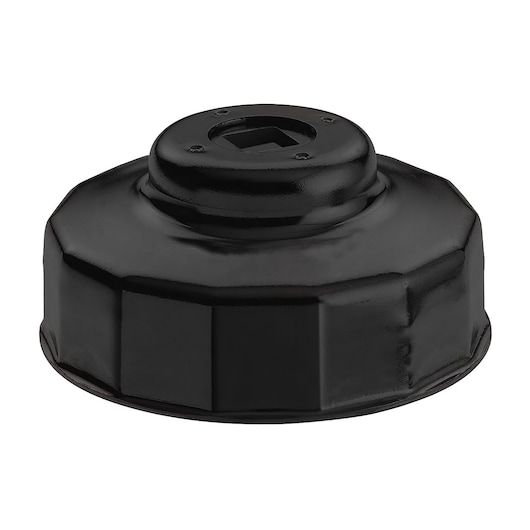 Facom D160 black metal oil filter wrench, top angle, octagonal design, photography on white background.