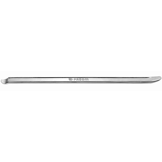 Photo of Facom D3-500 straight silver tire lever tool, side angle, with Facom logo stamped in the center.