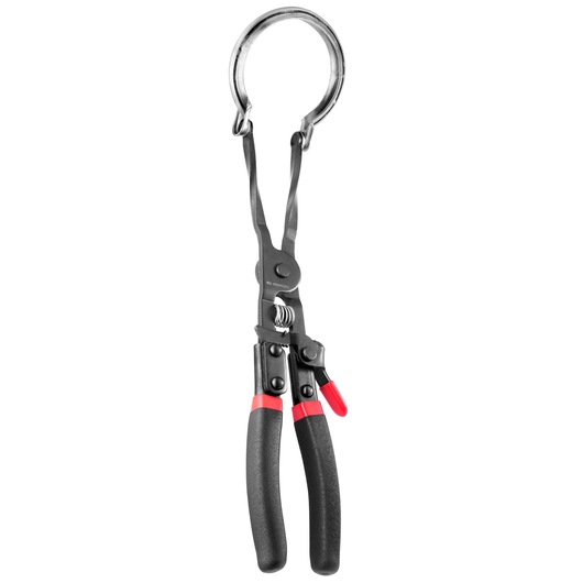 Facom DE.CPB hose clamp pliers with black and red handles, front angle on white background.