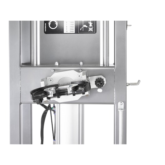 Facom DLS_501HPS industrial metal frame detail with adjustment knob and clamp, front angle, white background.