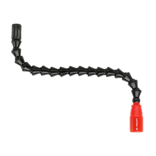 Facom DM_20 flexible black hose with red connector, side view on white background.