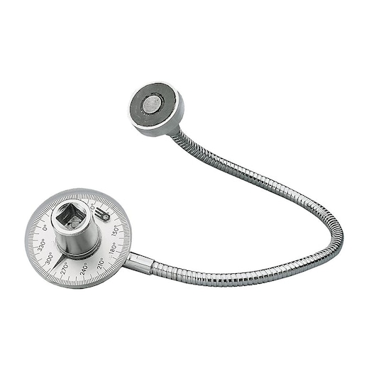 Facom DM_360 angular torque gauge with flexible shaft, silver color, product photo on white background