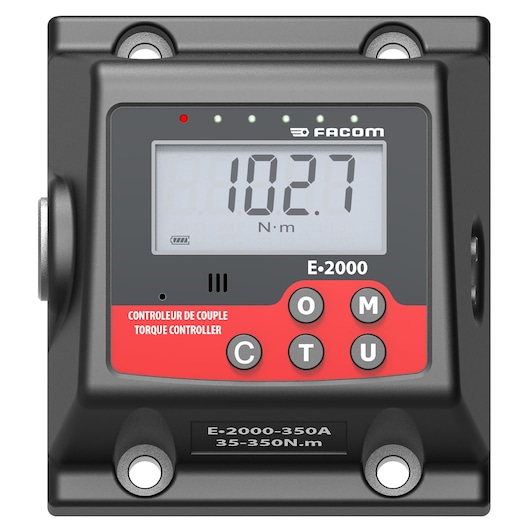 Facom E.2000-50A torque controller front view, digital display reading 102.7 N·m, black and red design.