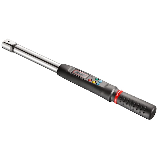 Facom E_306-340D electronic torque wrench, black and silver, angled on white background.