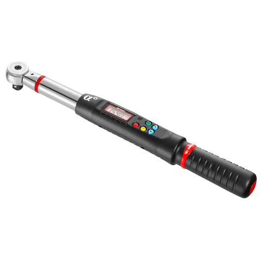 Facom E_316A135S electronic torque wrench with digital display and black handle, angled on white background.