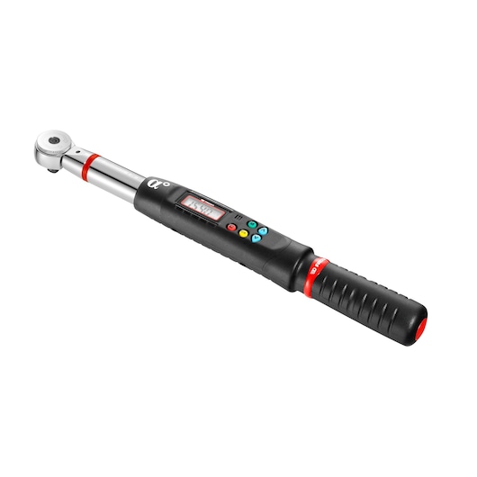 Facom E316A30R digital torque wrench with black grip, red accents, and display screen, angled on white background.