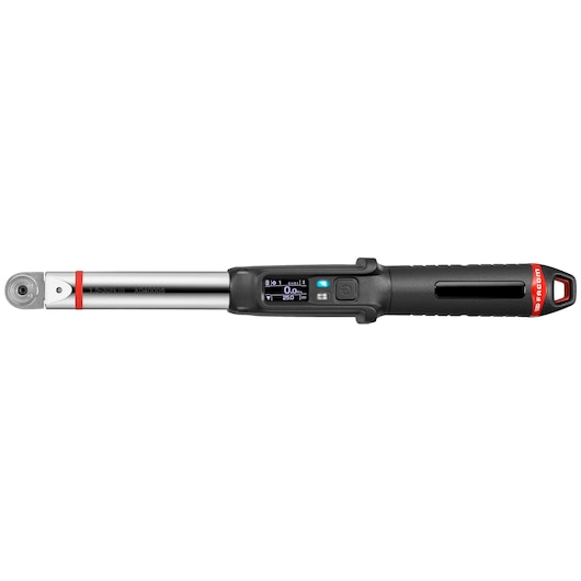 Facom E_516ST-30PB digital torque wrench, silver and black, side angle, LCD display, ergonomic handle.