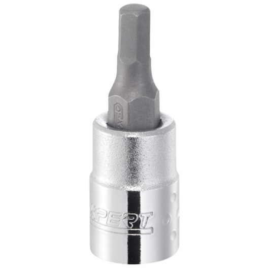 Facom hex bit socket, silver metal, SKU E030107, front angle, white background.