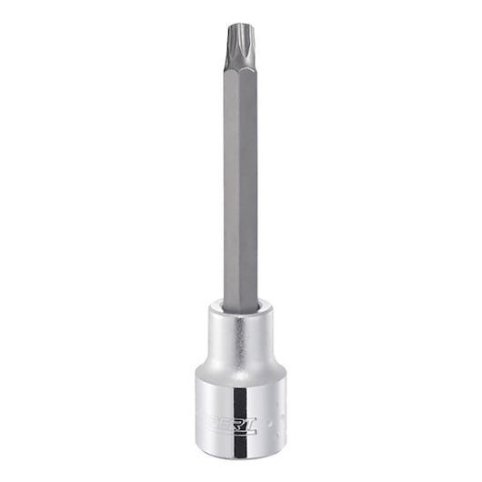 Facom E031978 silver Torx socket bit tool, front angle on white background