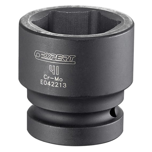 Facom socket 41 mm, black finish, side view on white background, model E042209, photography tool.