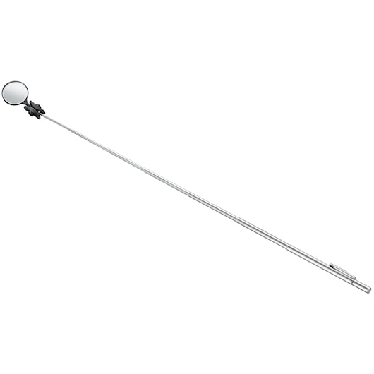 Facom E051402 telescopic inspection mirror with round glass and silver metal handle, side view.