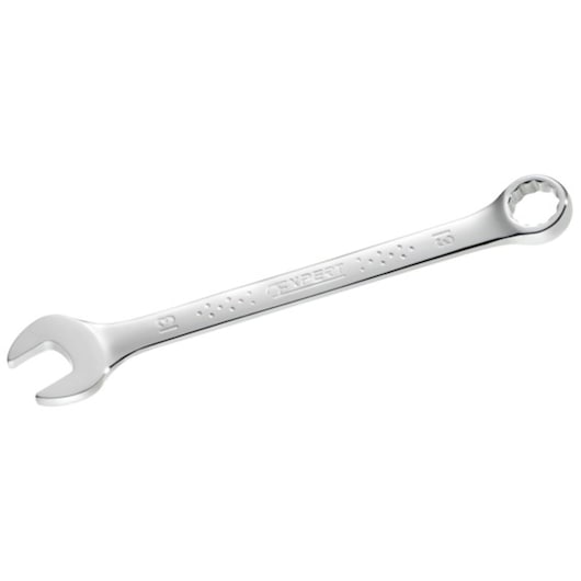 Facom E113207 combination wrench, silver finish, open and box end, angled view on white background.