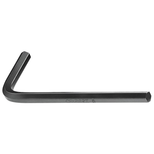 Facom E113919 hex key, black metal, L-shape, side view on white background.