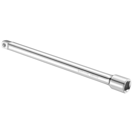 Facom E117261 chrome extension bar for socket wrench, side angle on white background.