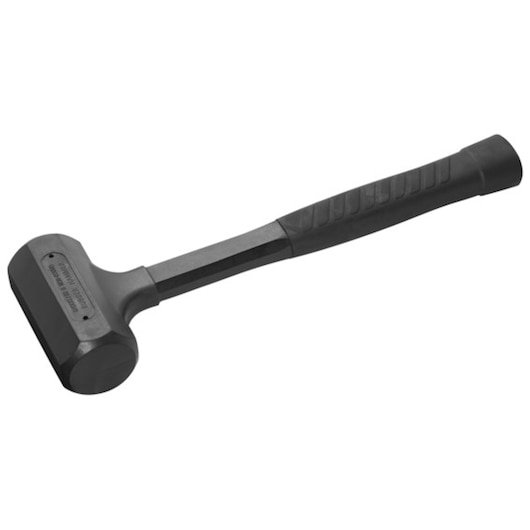 Facom E150116 black dead blow hammer with textured handle, side angle on white background.
