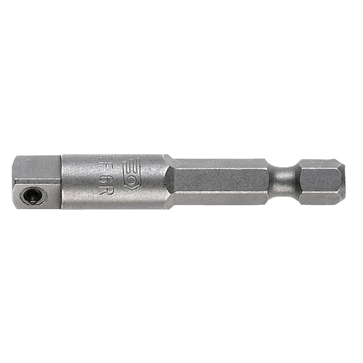 Facom EF_6R metallic hex bit holder for screwdriver, side angle on white background.