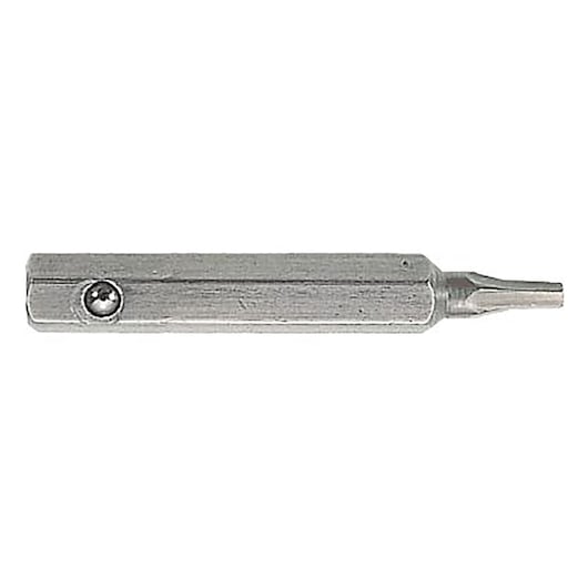 Facom EH_001_5 hexagonal metal adapter, side view, silver finish, white background.