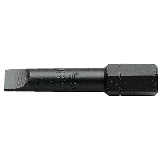 Facom ENS_205_5 flat screwdriver bit, black steel, side angle, tool category.