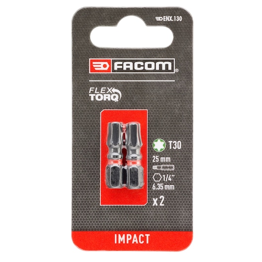 TORX® 25mm, 2 packs, Impact Flextorq, T30