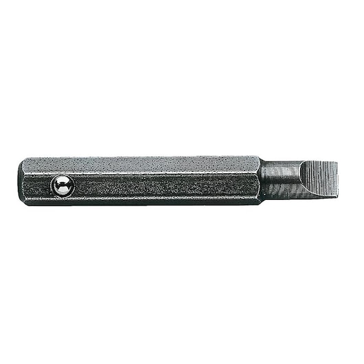 Facom ES_003 metal slotted screwdriver bit, close-up side view on white background.